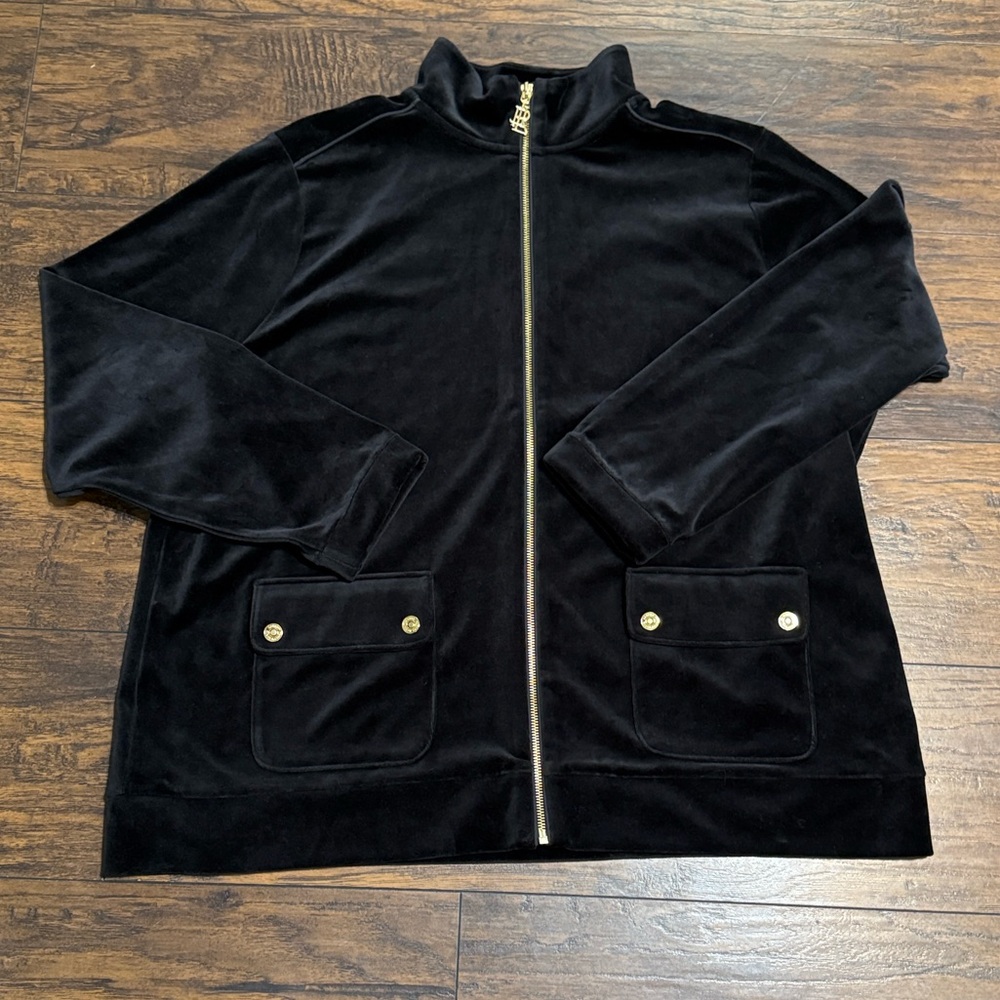 Ralph Lauren Black Velvet Women's Jacket with Gold Accents